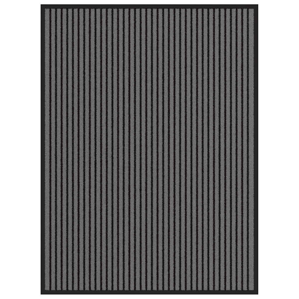Zerbino a Strisce Nere e Grigie 90x120 cm