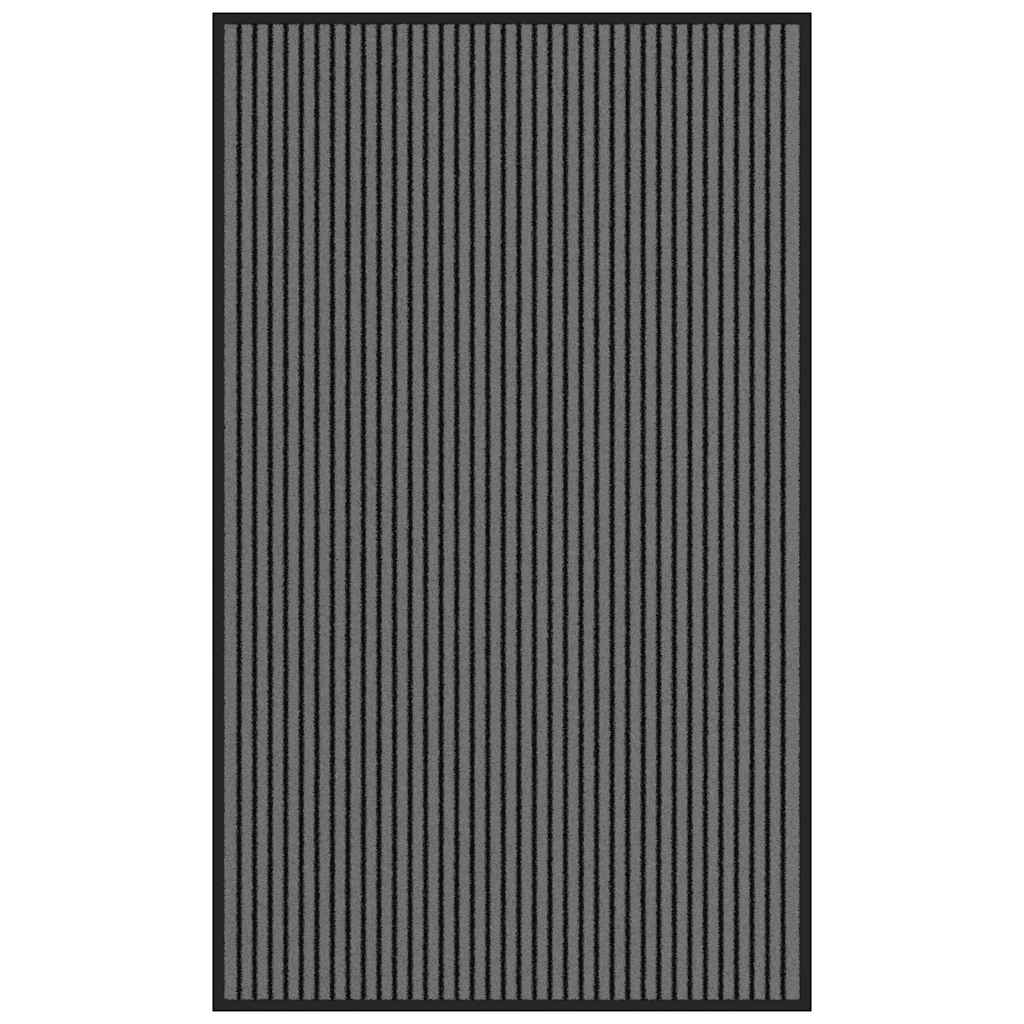 Zerbino a Strisce Nere e Grigie 90x150 cm