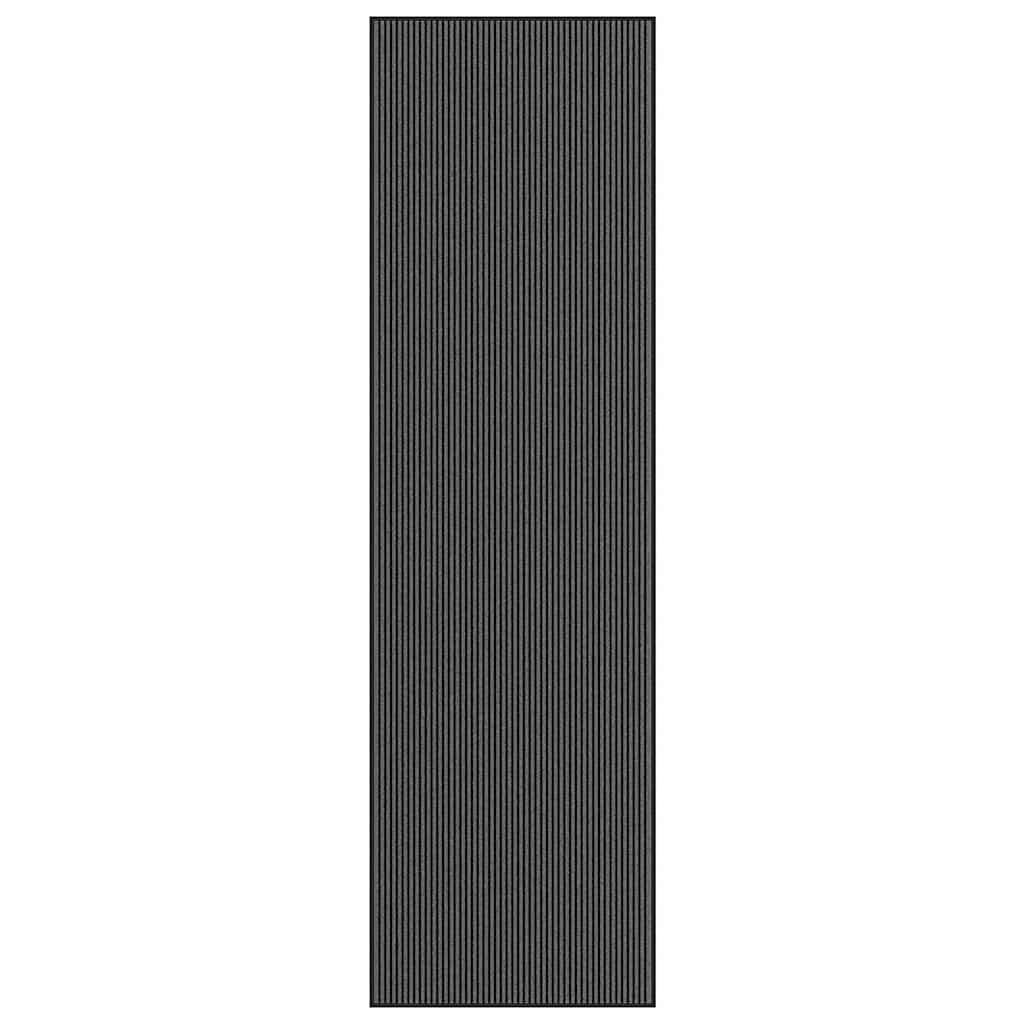 Zerbino a Strisce Nere e Grigie 115x400 cm