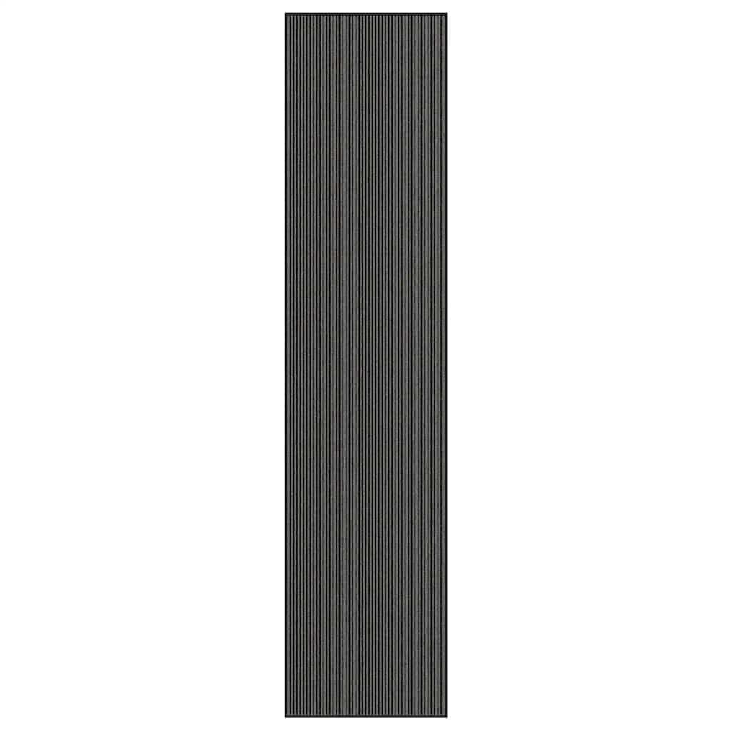 Zerbino a Strisce Nere e Grigie 115x500 cm