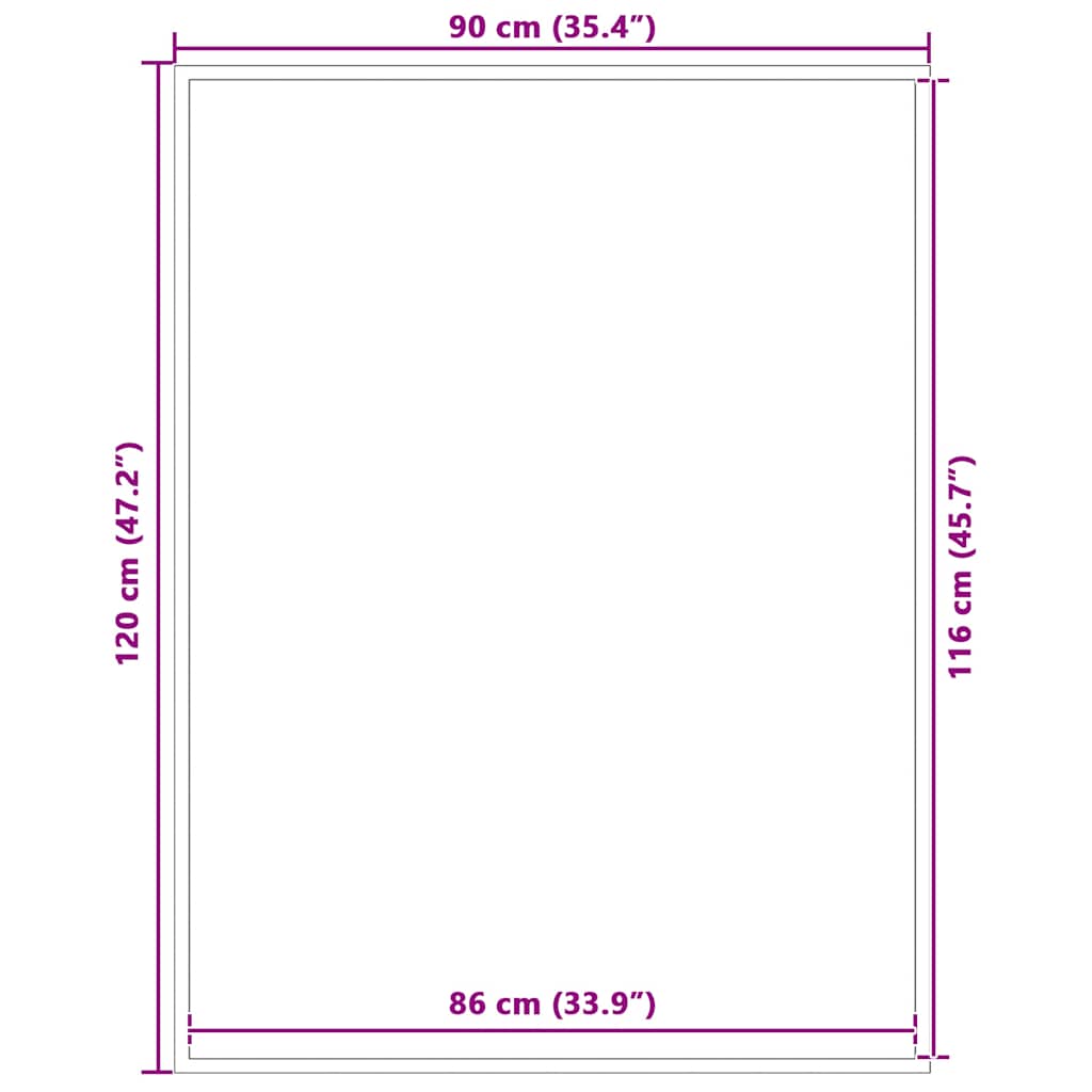 Zerbino Antracite 90x120 cm
