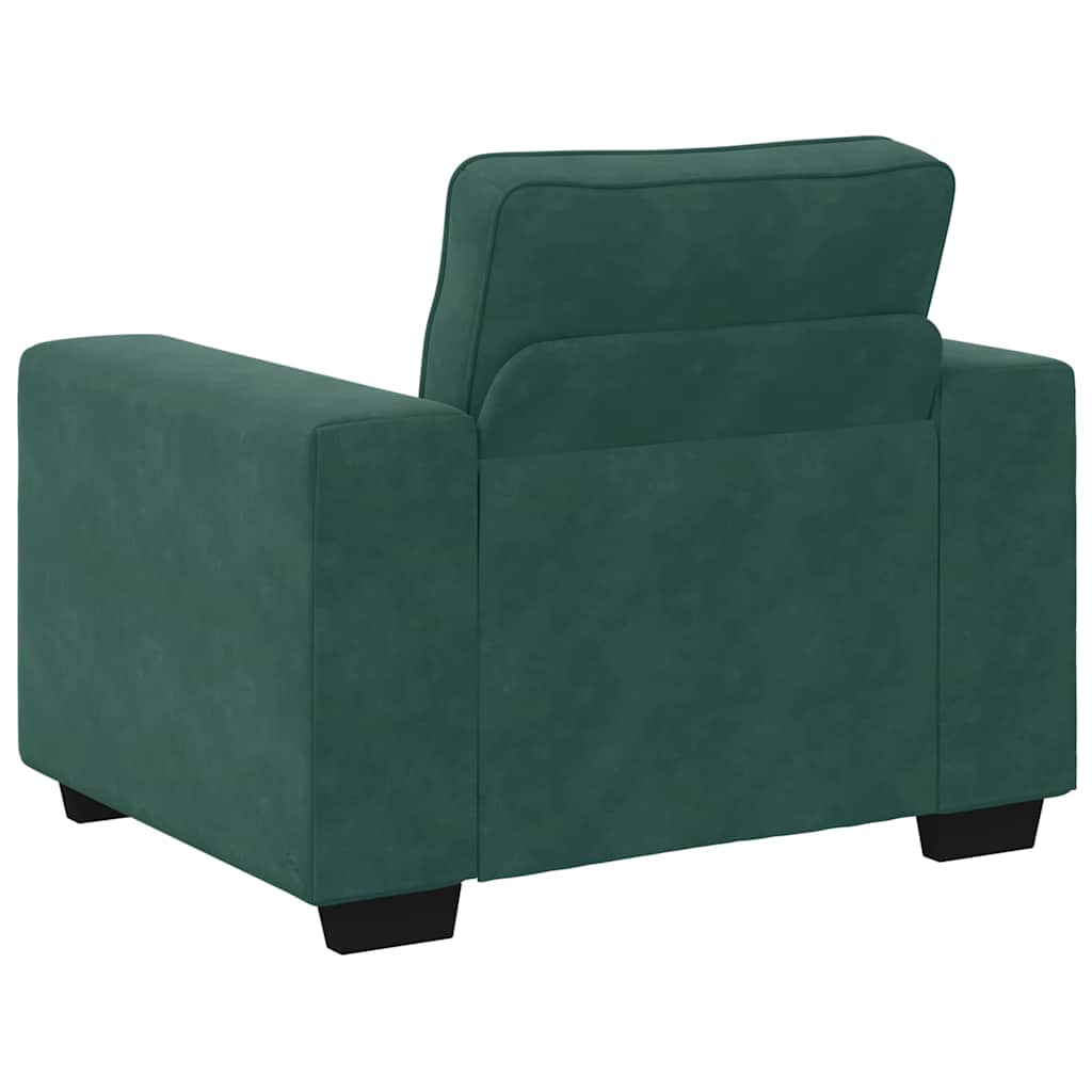 Set di Divani 3 pz con Cuscini Verde scuro in Velluto