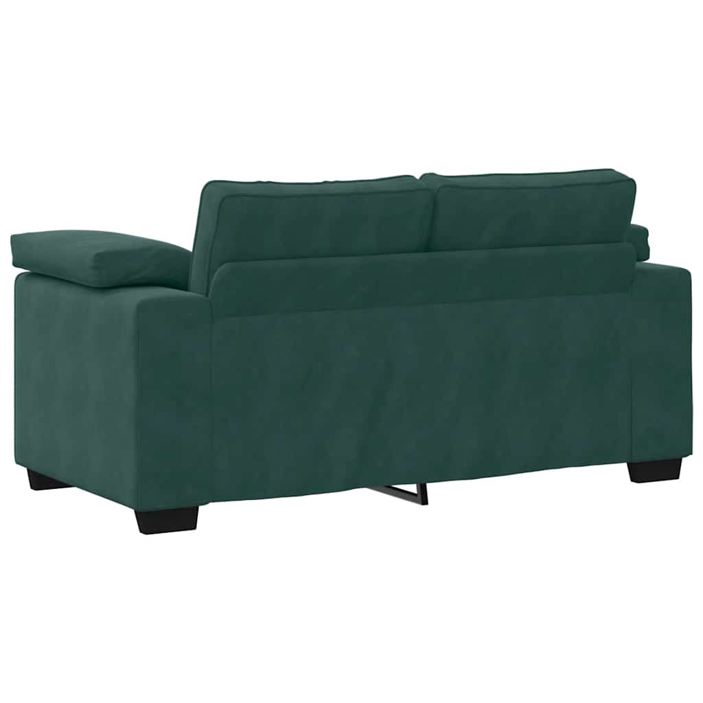 Set di Divani 3 pz con Cuscini Verde scuro in Velluto