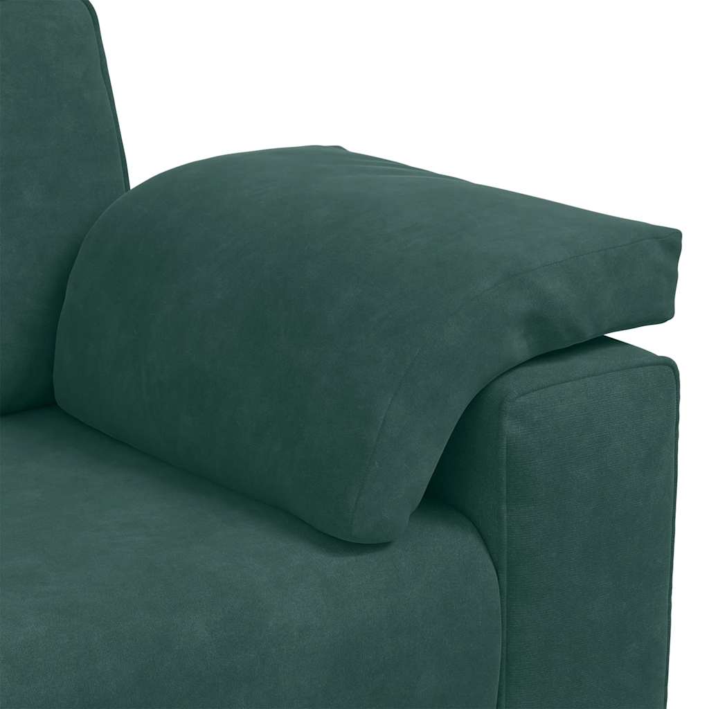 Set di Divani 3 pz con Cuscini Verde scuro in Velluto