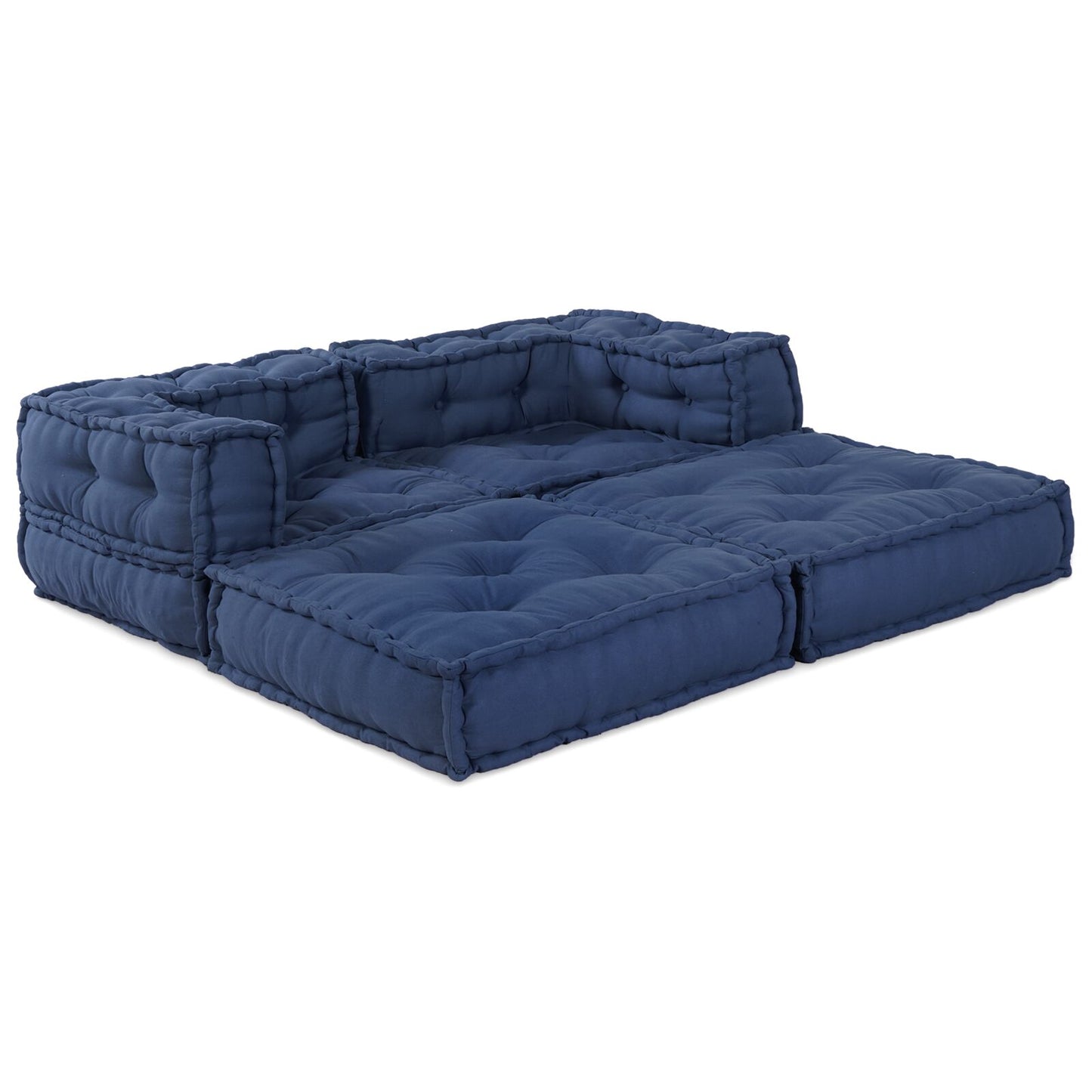 Pouf Modulari 2 pz in Tessuto Indigo di vidaXL