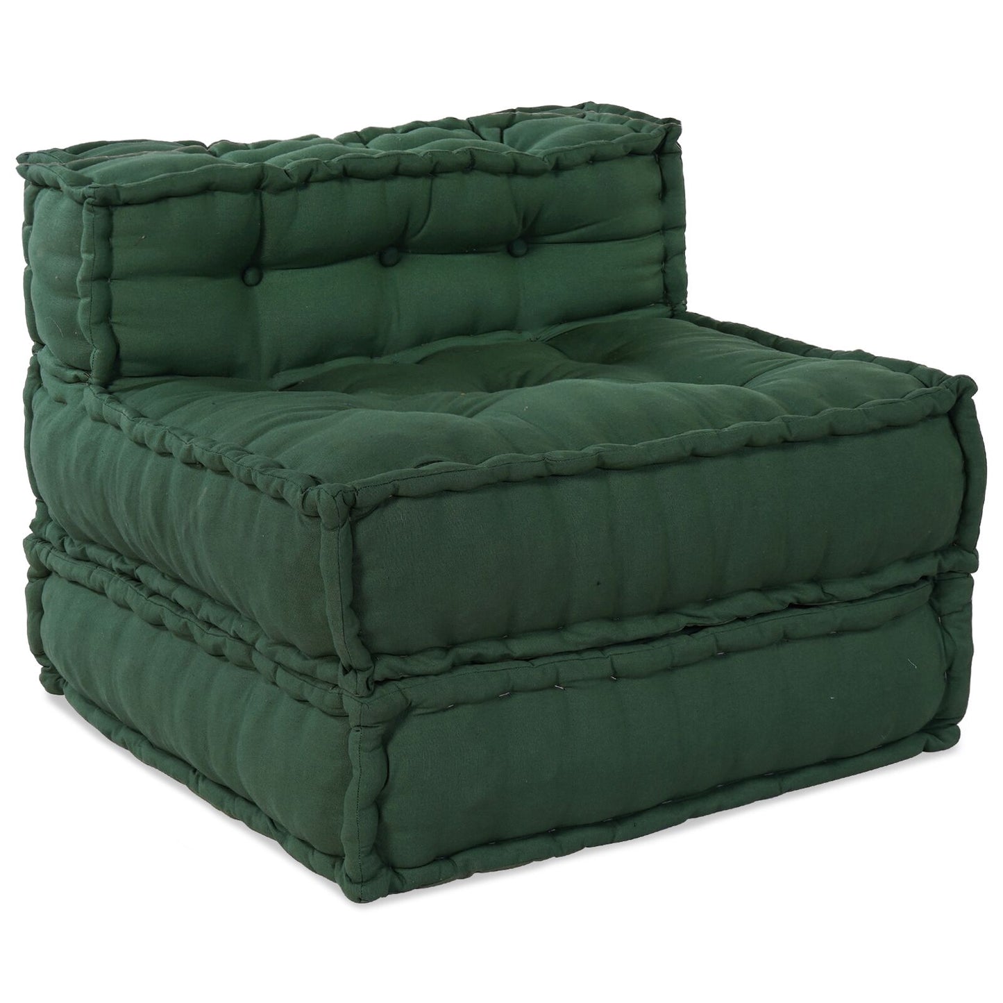 Pouf Modulari vidaXL 3 pz Verde in Tessuto