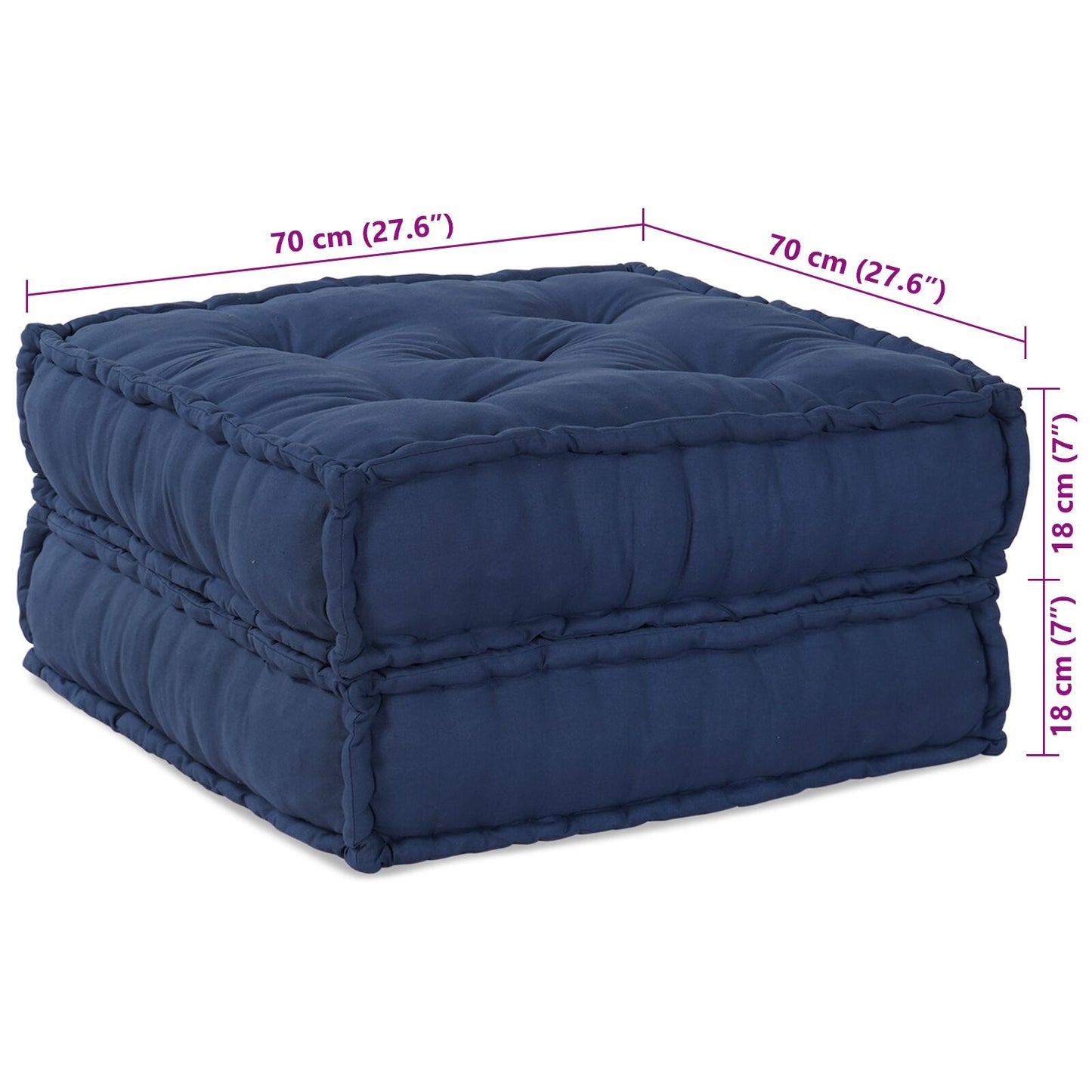 Pouf modulari vidaXL 2 pezzi in tessuto indaco