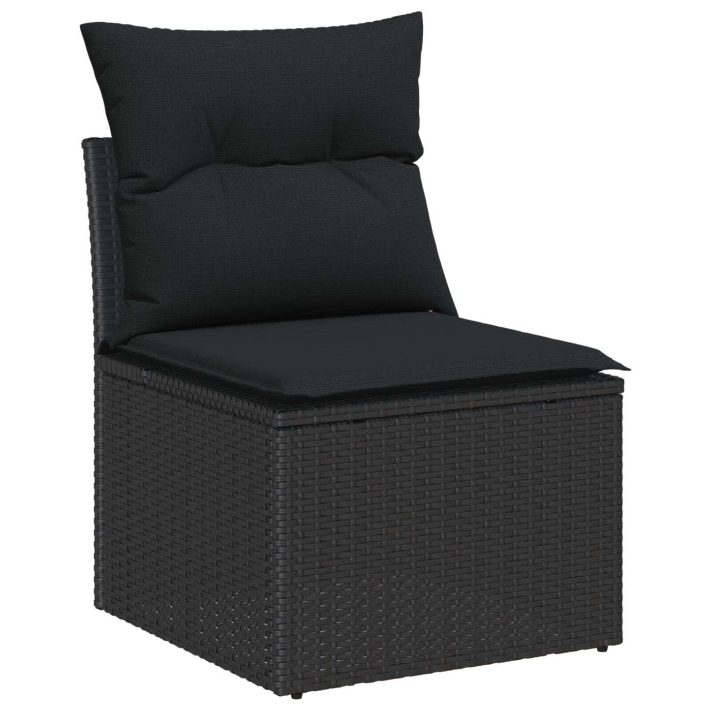 Set Divano Giardino da 6 Pezzi con Cuscini in Polyrattan Nero