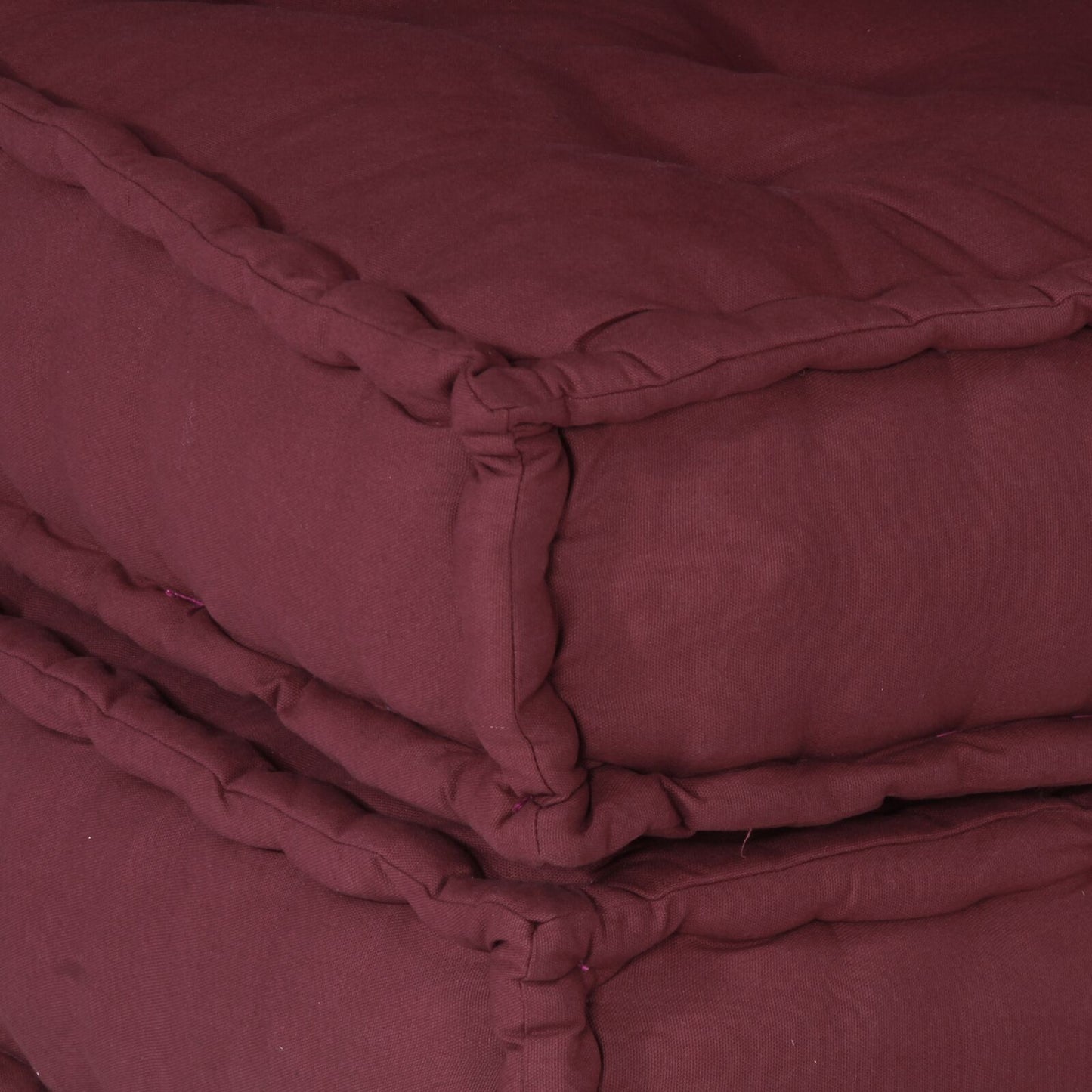 Pouf modulari vidaXL 3 pezzi in tessuto borgogna