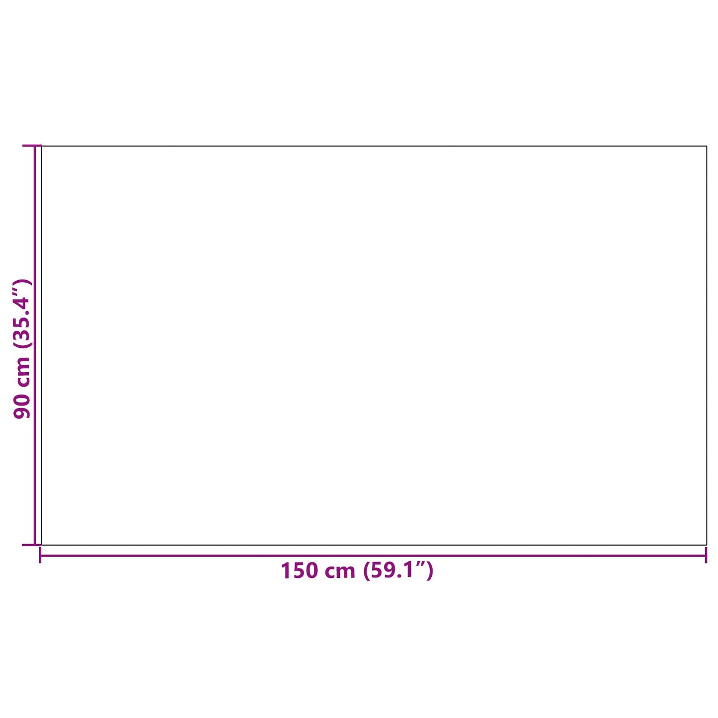 Zerbino Rettangolare Nero 90x150 cm