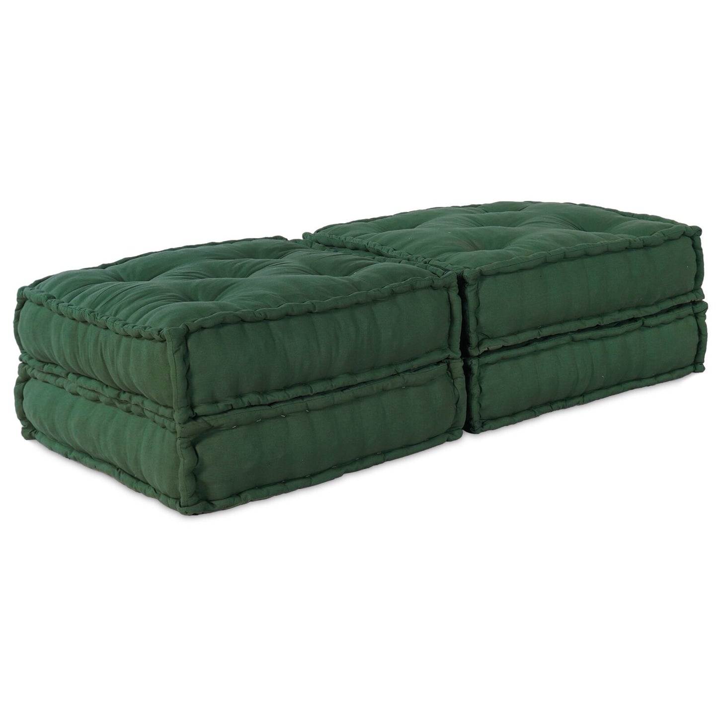 Pouf Modulari vidaXL 2 pz Verde in Tessuto