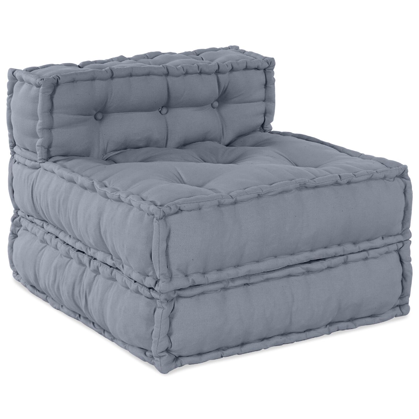 Pouffe modulare 4 posti convertibile in tessuto grigio