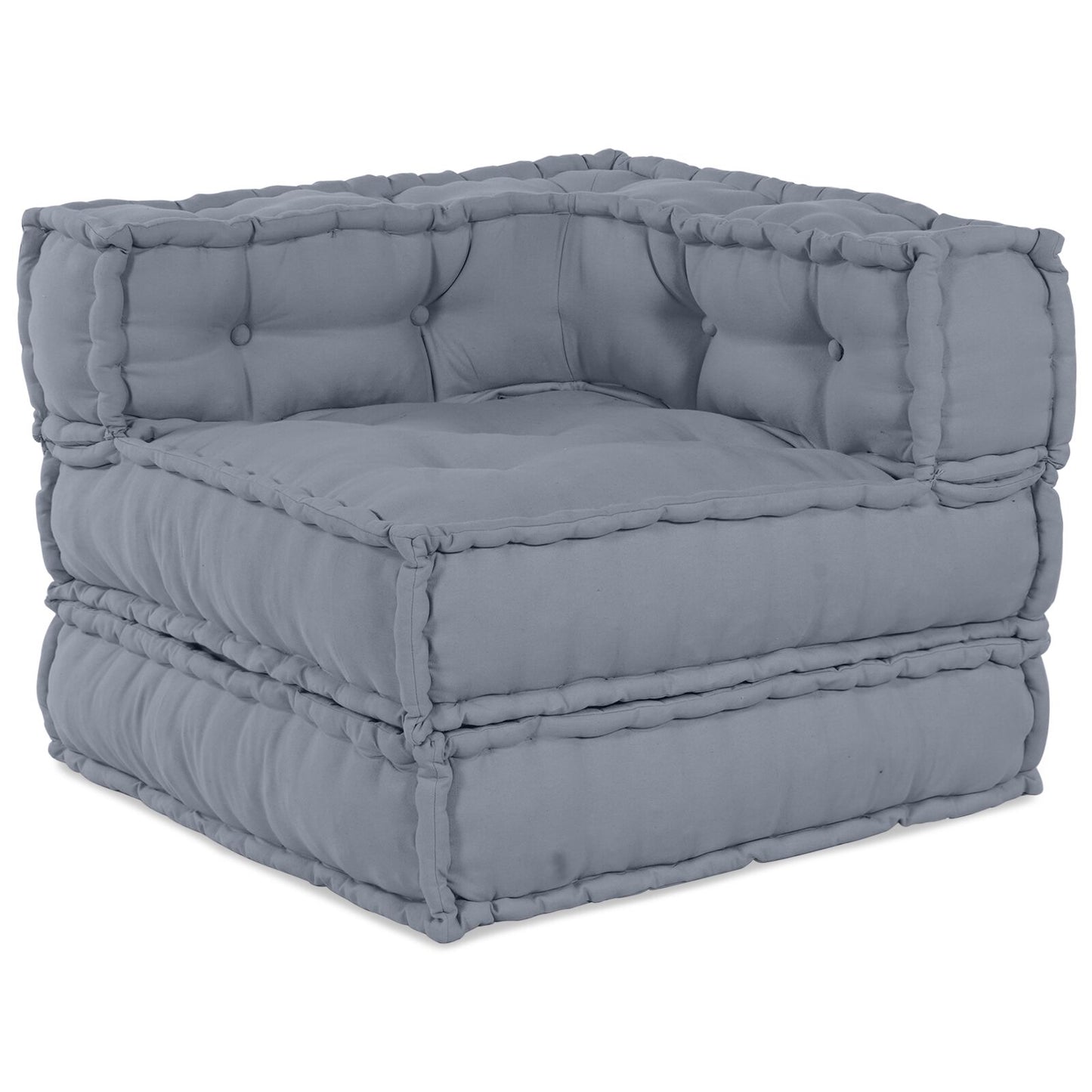 Pouf Modulari vidaXL 2 pezzi Grigio Tessuto