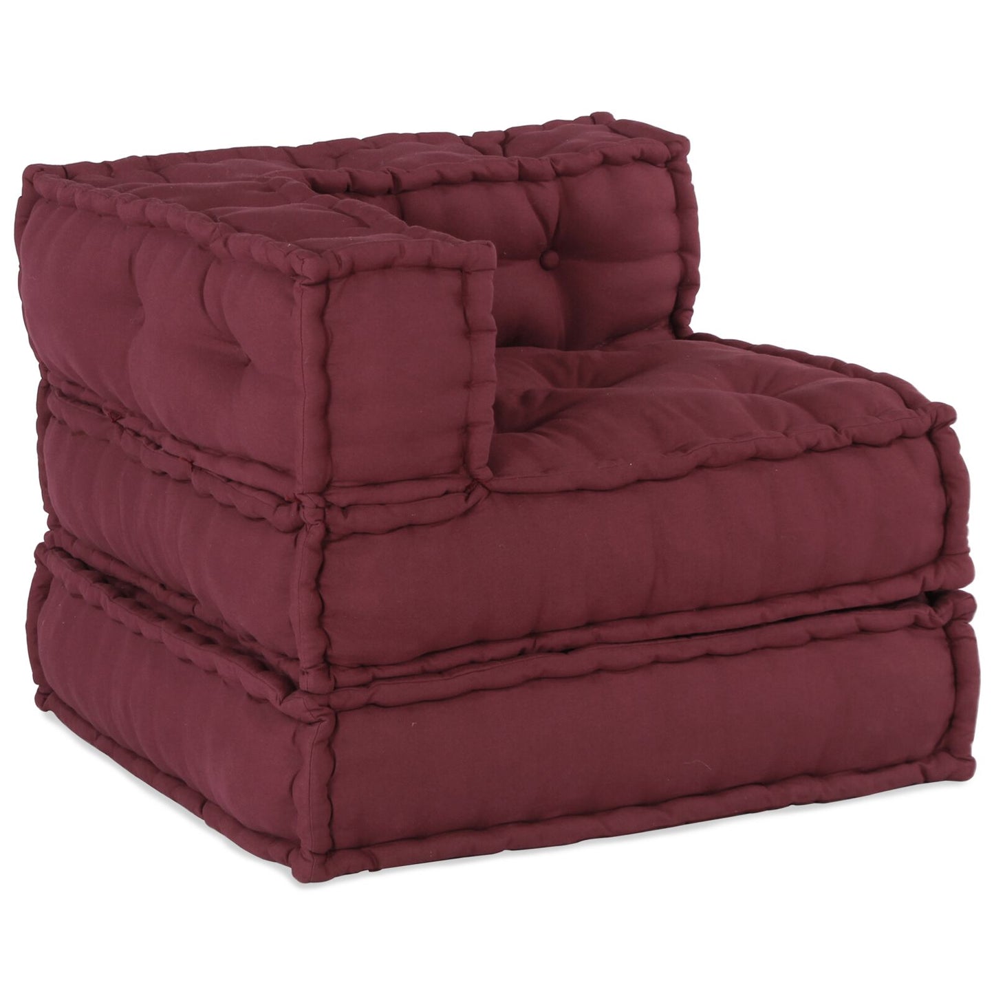 Pouf modulari vidaXL 3 pezzi in tessuto borgogna