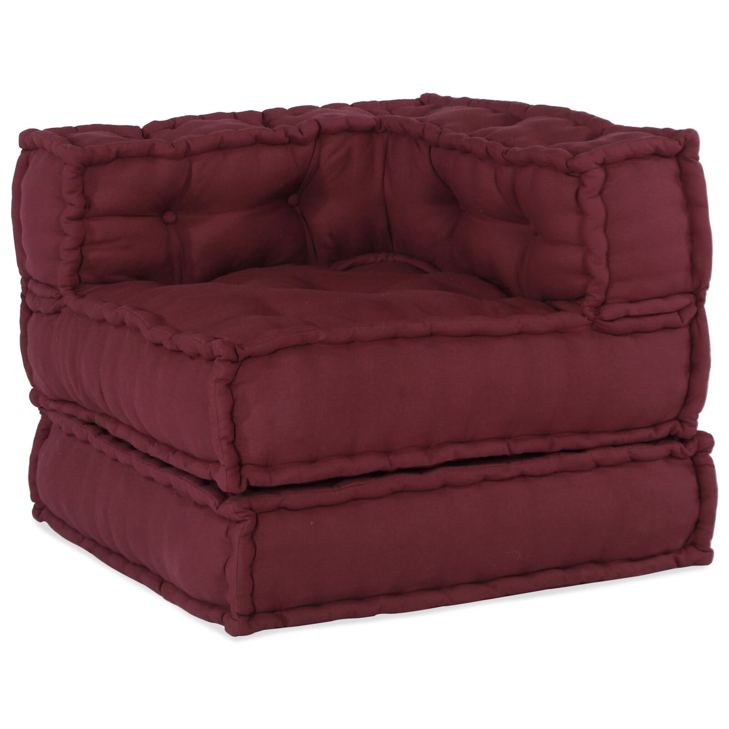Pouf modulari vidaXL 3 pezzi in tessuto borgogna