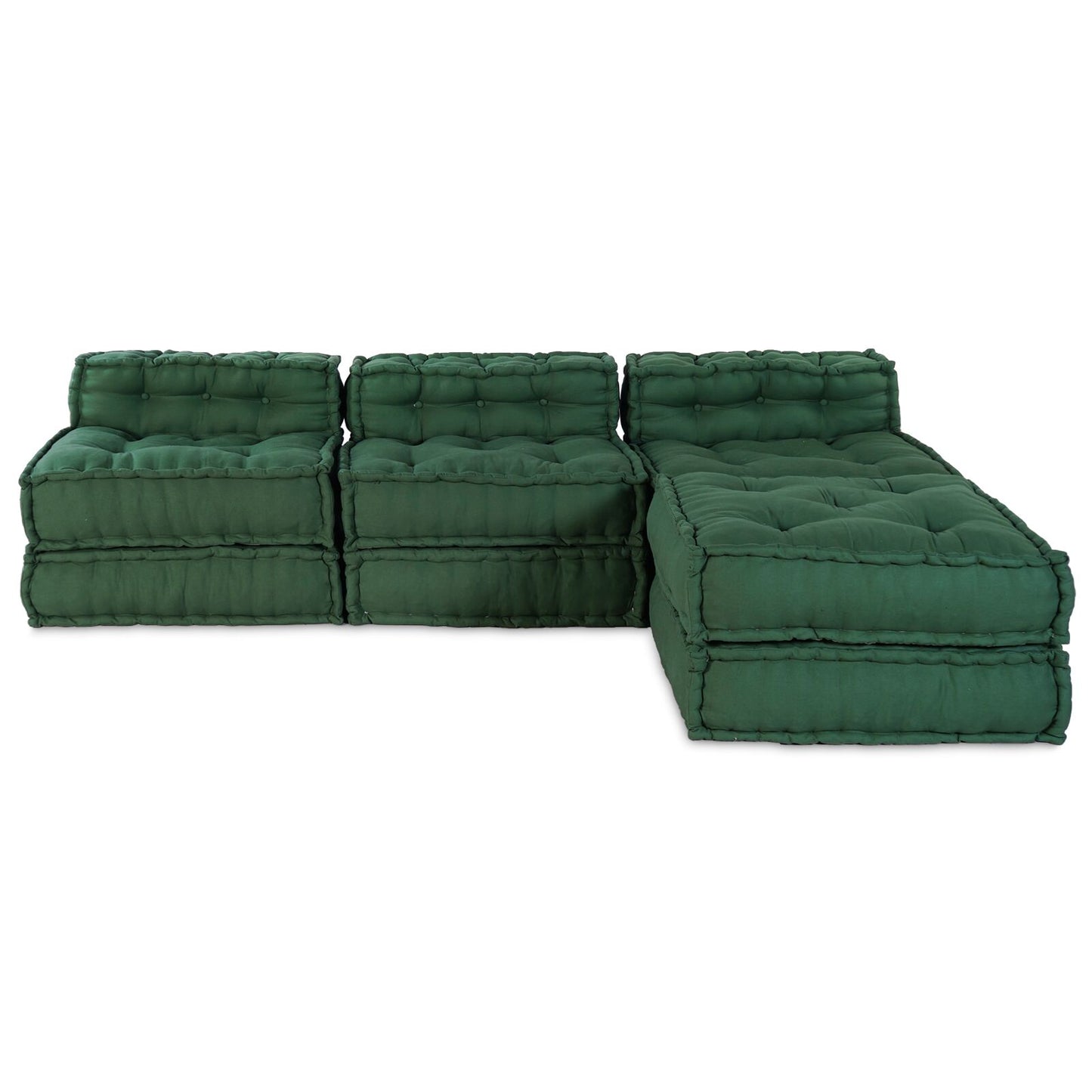 Pouff Modulari vidaXL 4 pz in Tessuto Verde