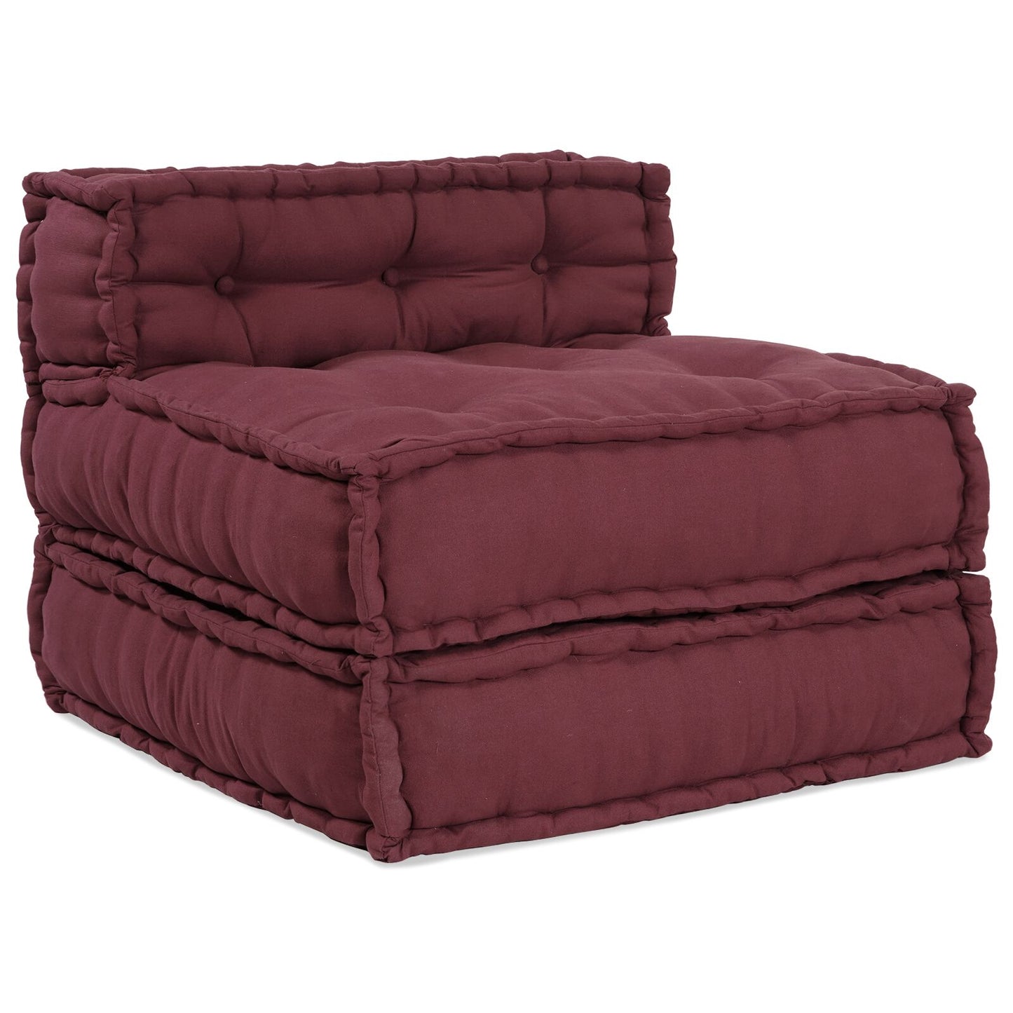 Pouf modulare vitaXL 4 pezzi in tessuto Borgogna
