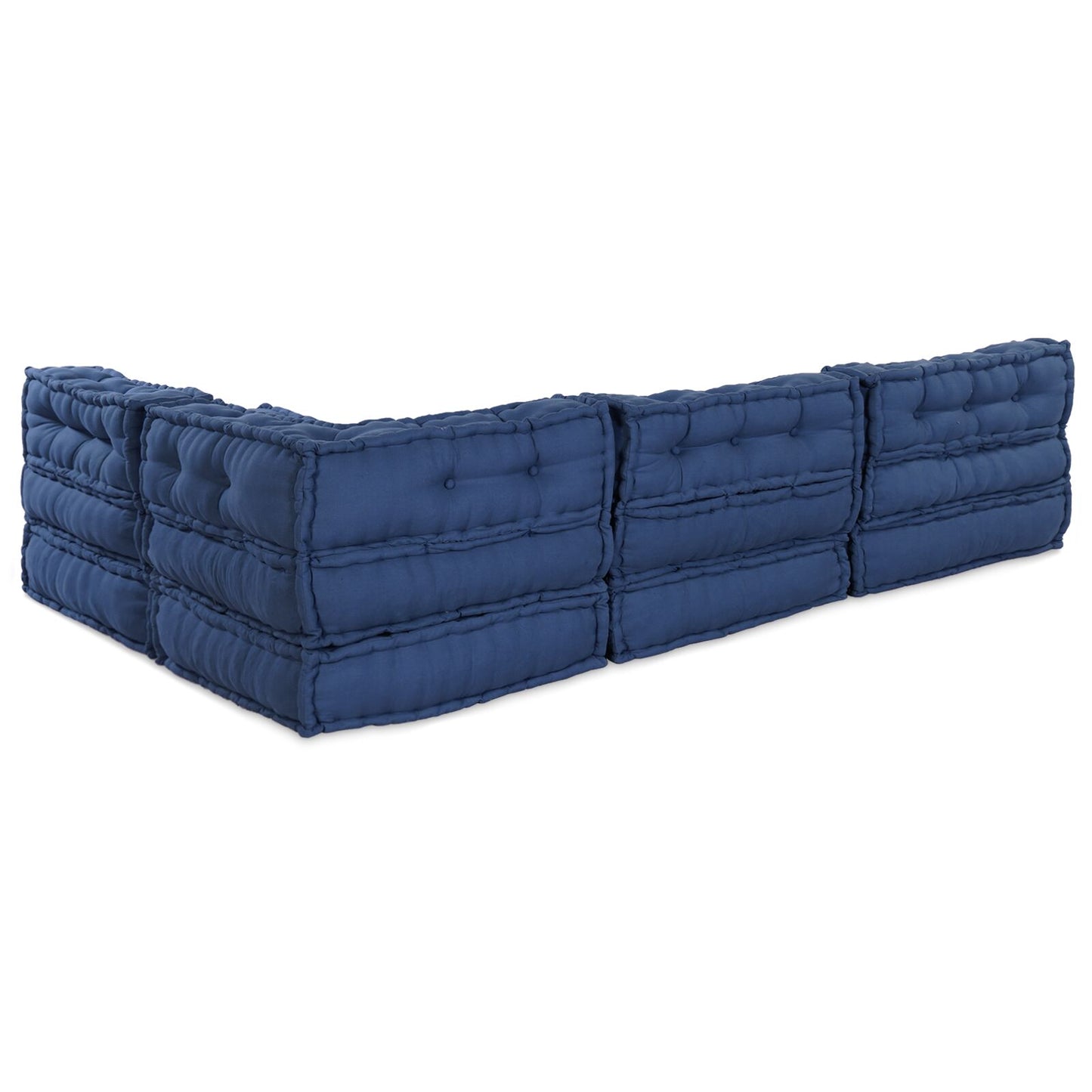 Set di 4 Pouf Modulari vidaXL in Tessuto Indigo