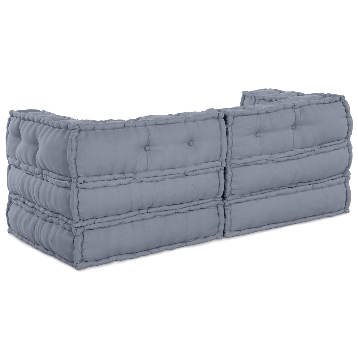 Pouf Modulari vidaXL 2 pezzi Grigio Tessuto