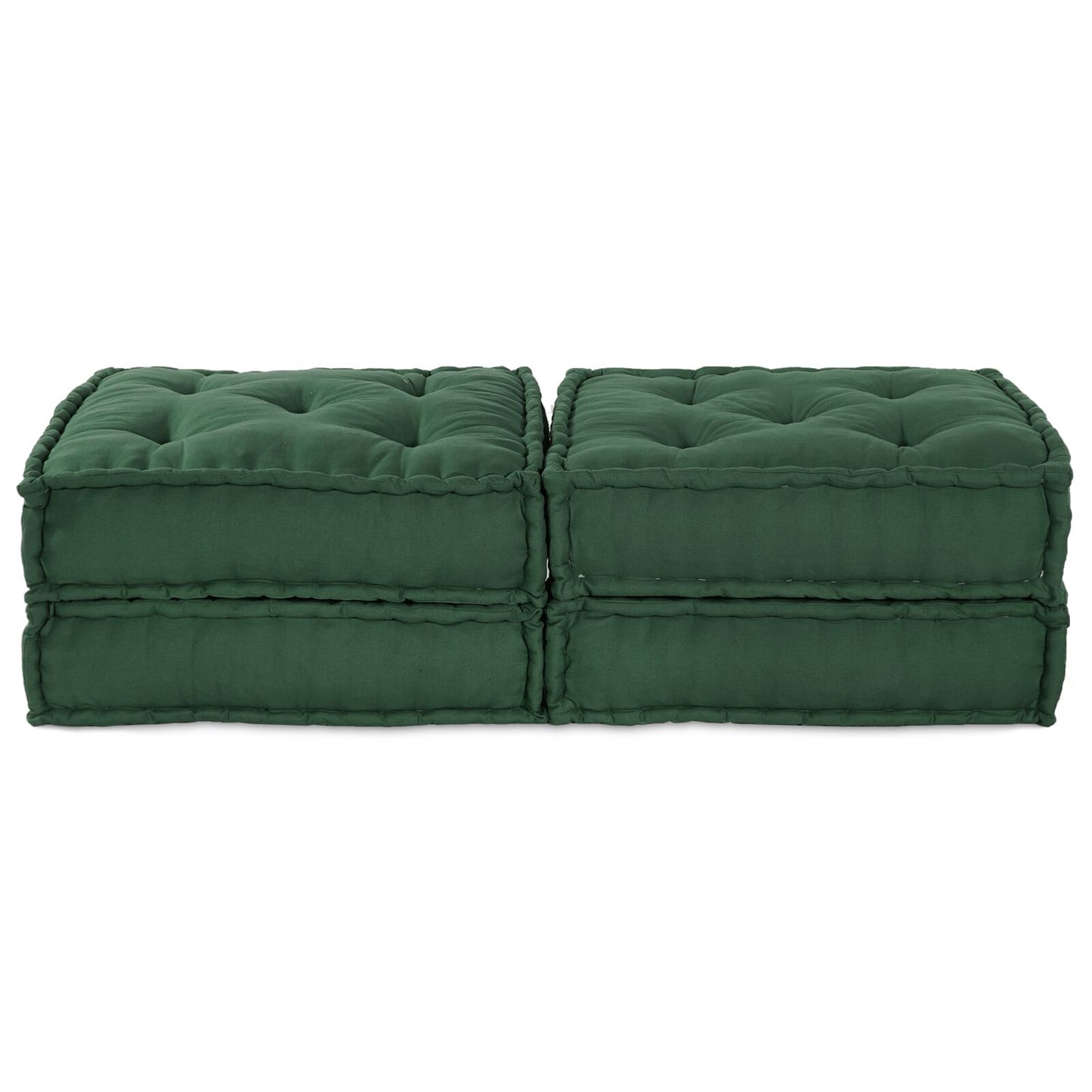 Pouf Modulari vidaXL 2 pz Verde in Tessuto