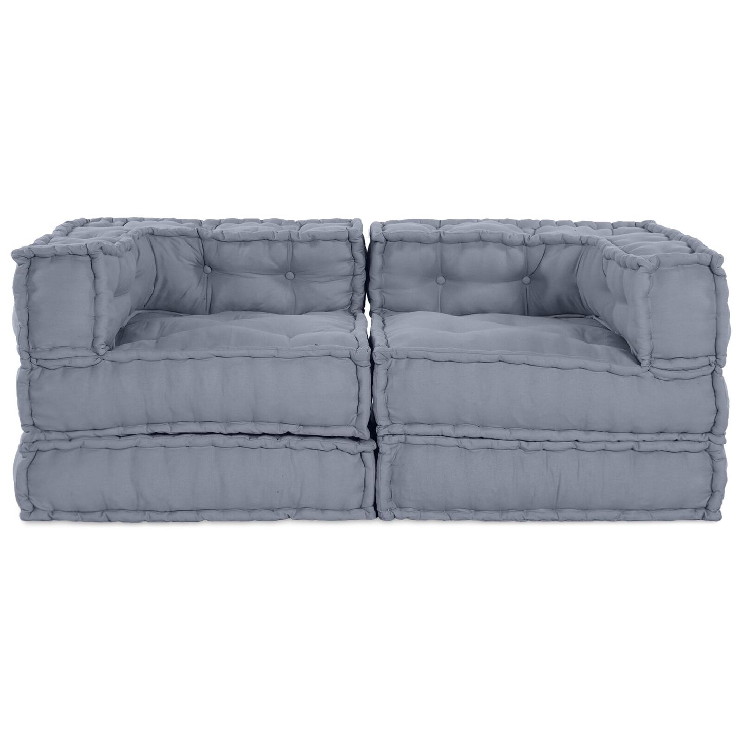 Pouf Modulari vidaXL 2 pezzi Grigio Tessuto