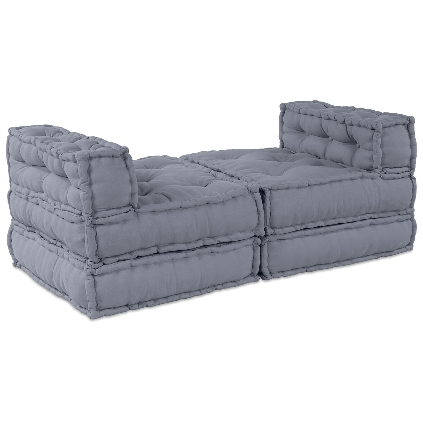 Pouffe modulare 4 posti convertibile in tessuto grigio