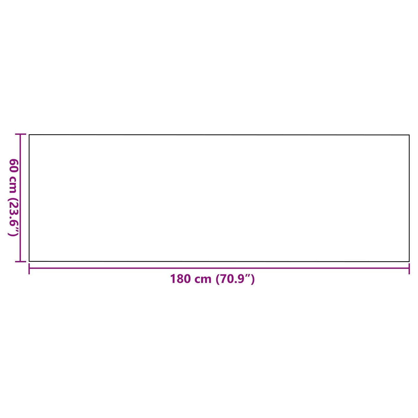 Zerbinetto Rettangolare Nero 60x180 cm