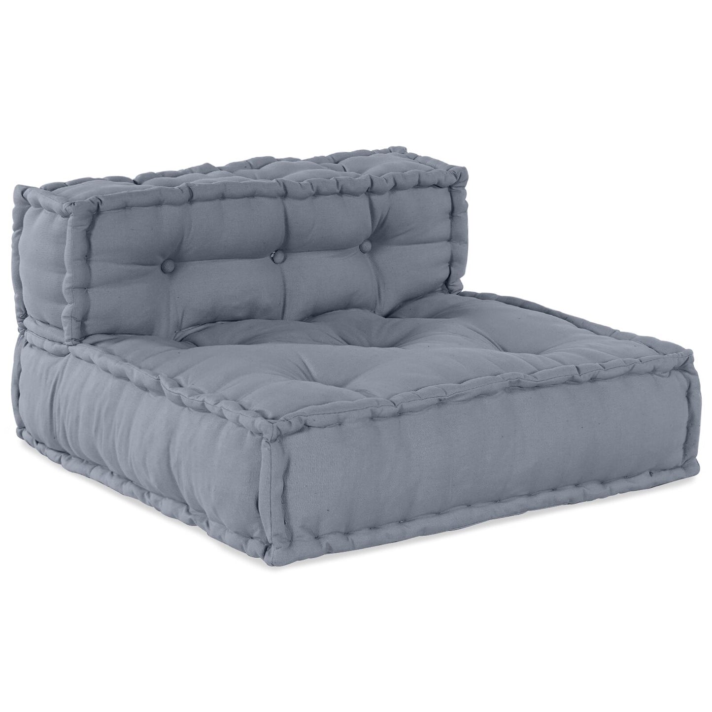Pouffe modulare 4 posti convertibile in tessuto grigio
