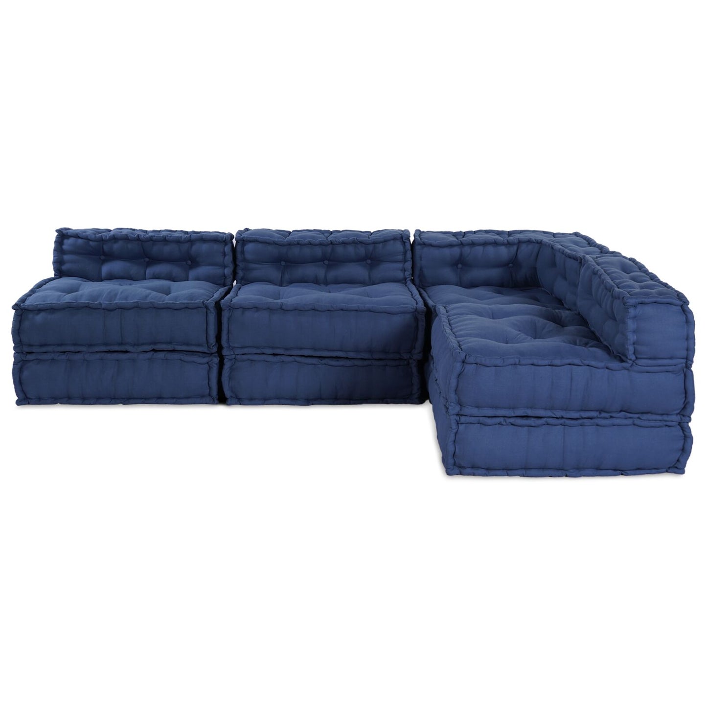 Set di 4 Pouf Modulari vidaXL in Tessuto Indigo