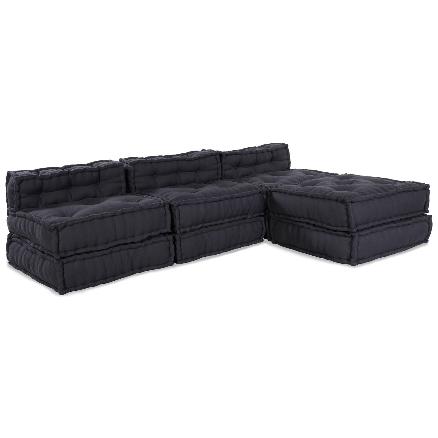 Pouf Modulari vidaXL 4 pezzi in Tessuto Antracite
