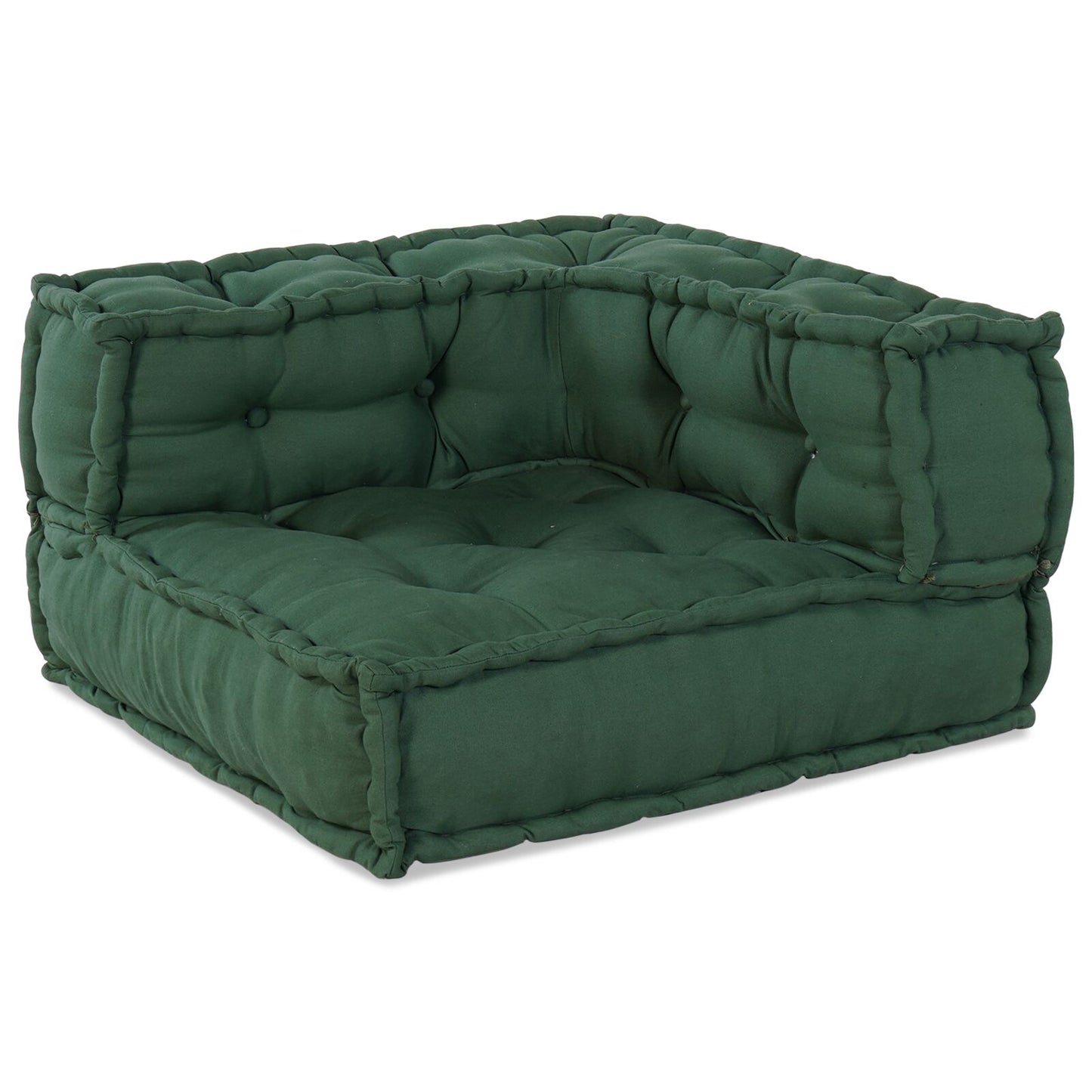 Pouf Modulari vidaXL 3 pz Verde in Tessuto