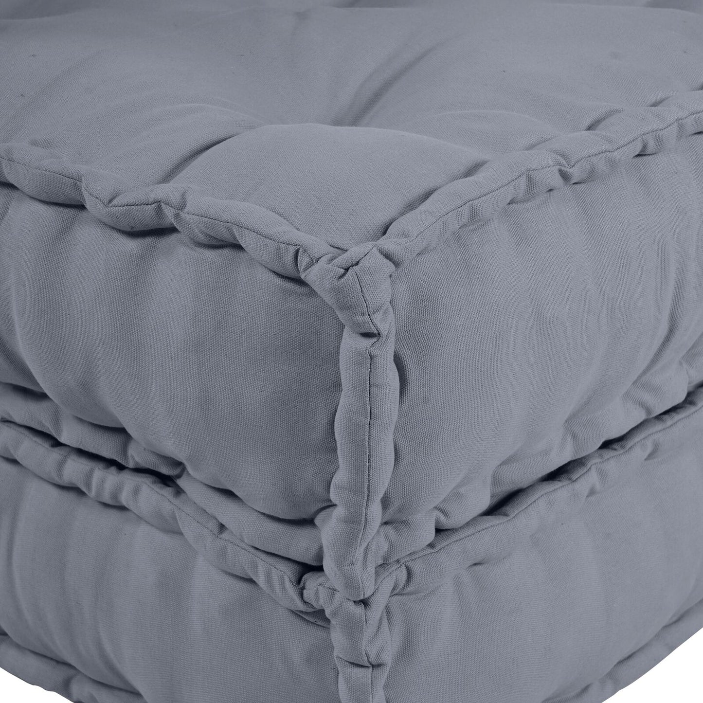 Pouffe Sofà Modulare a Due Posti Convertibile in Tessuto Grigio