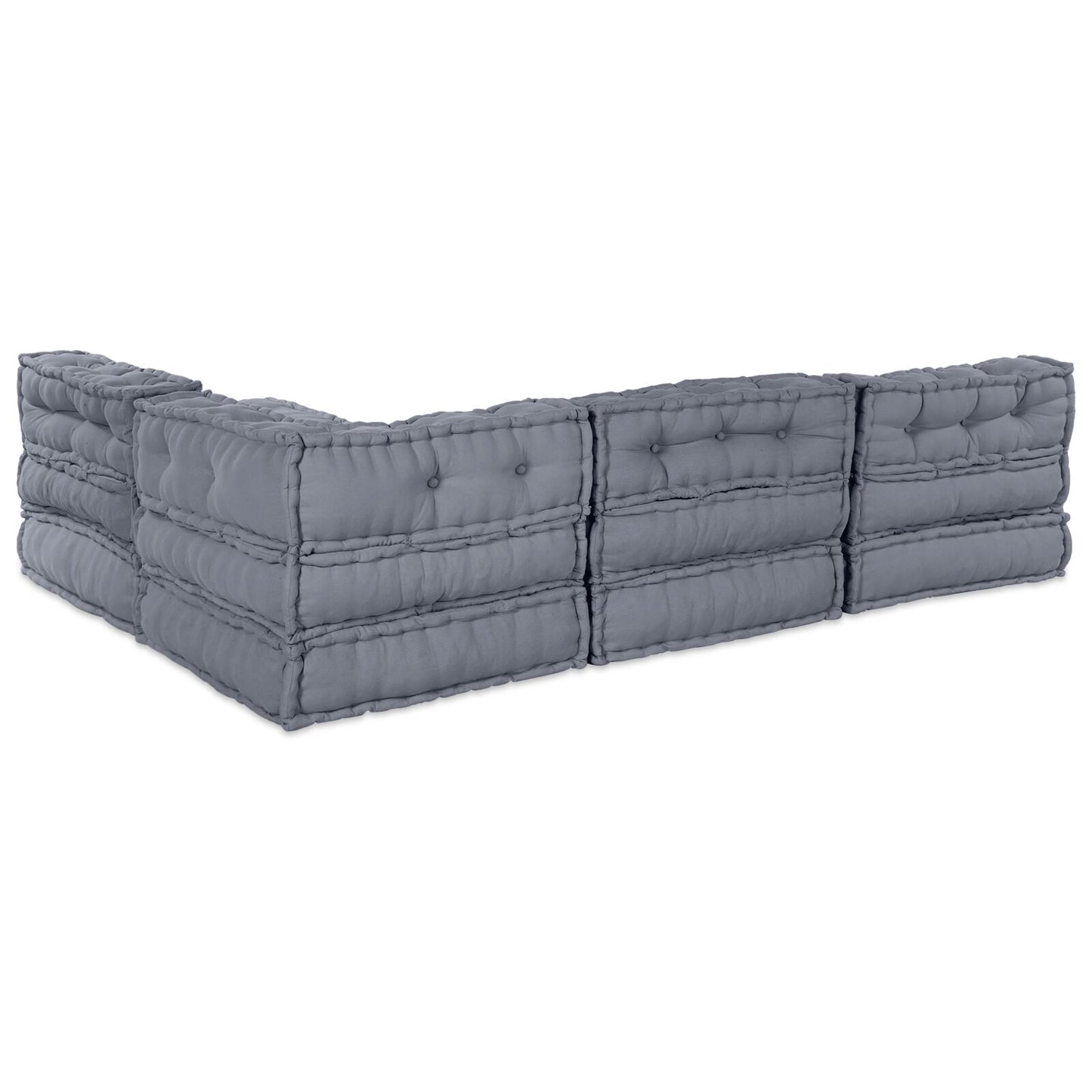 Pouffe modulare 4 posti convertibile in tessuto grigio