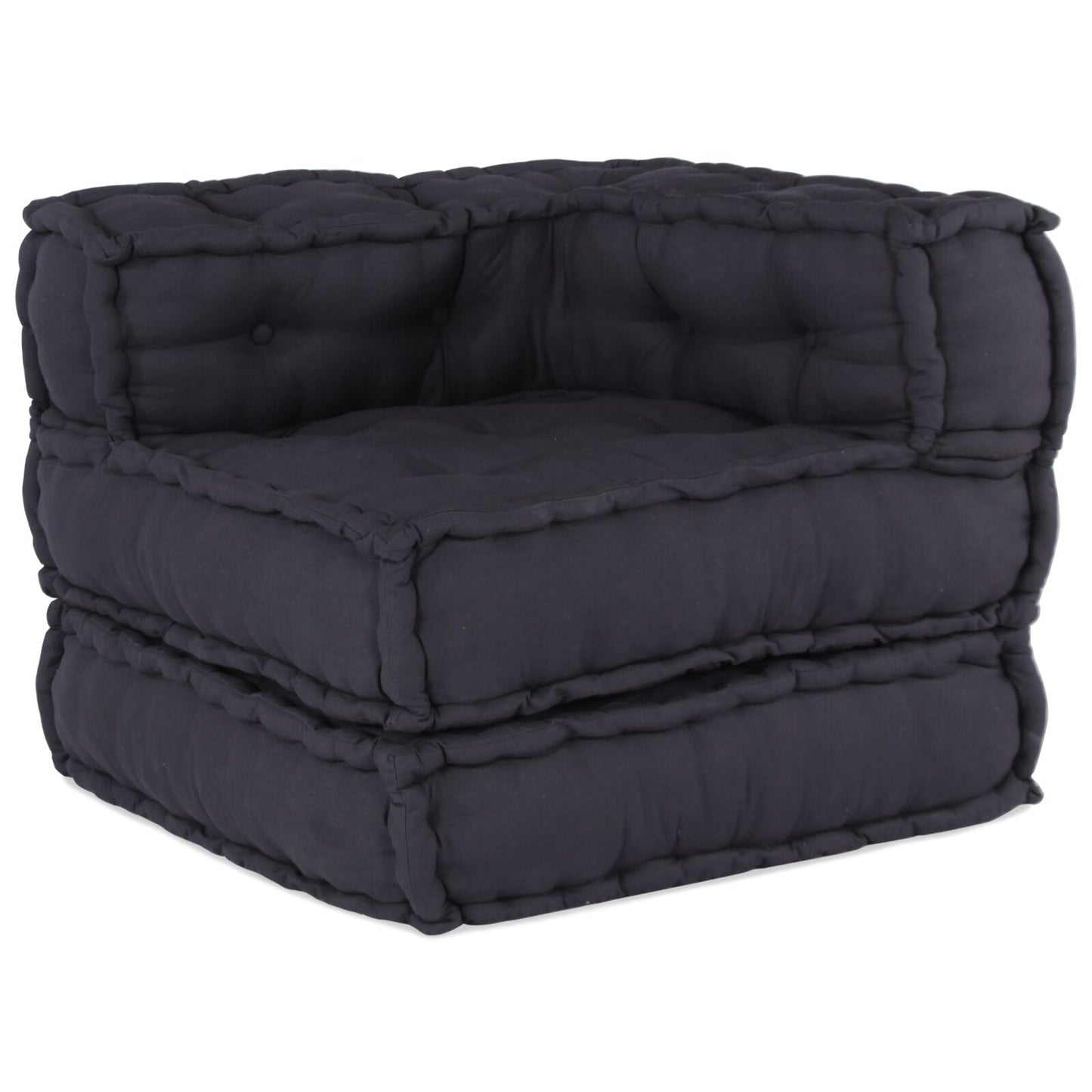 Pouf Modulari vidaXL 3 pz in Tessuto Antracite