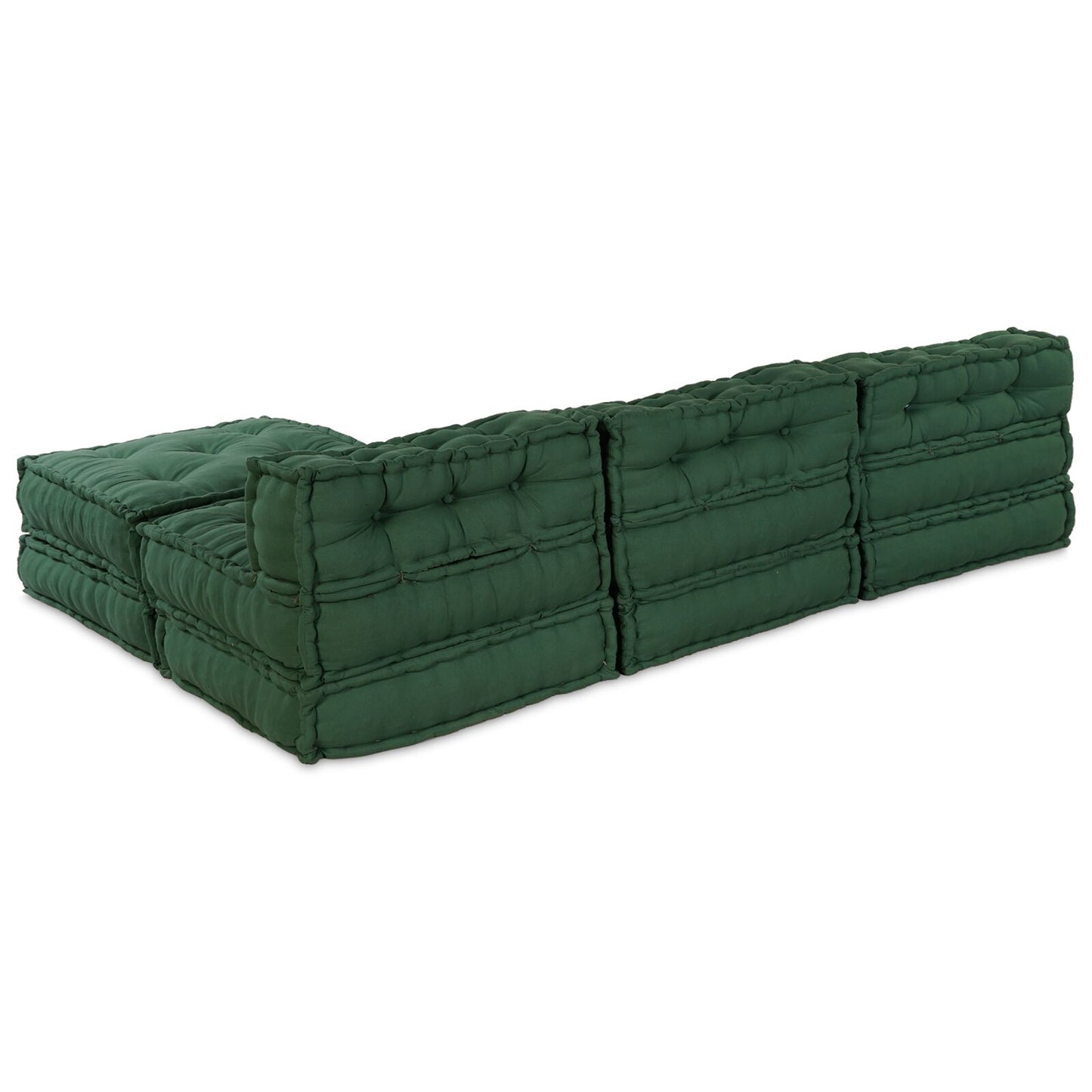Pouff Modulari vidaXL 4 pz in Tessuto Verde