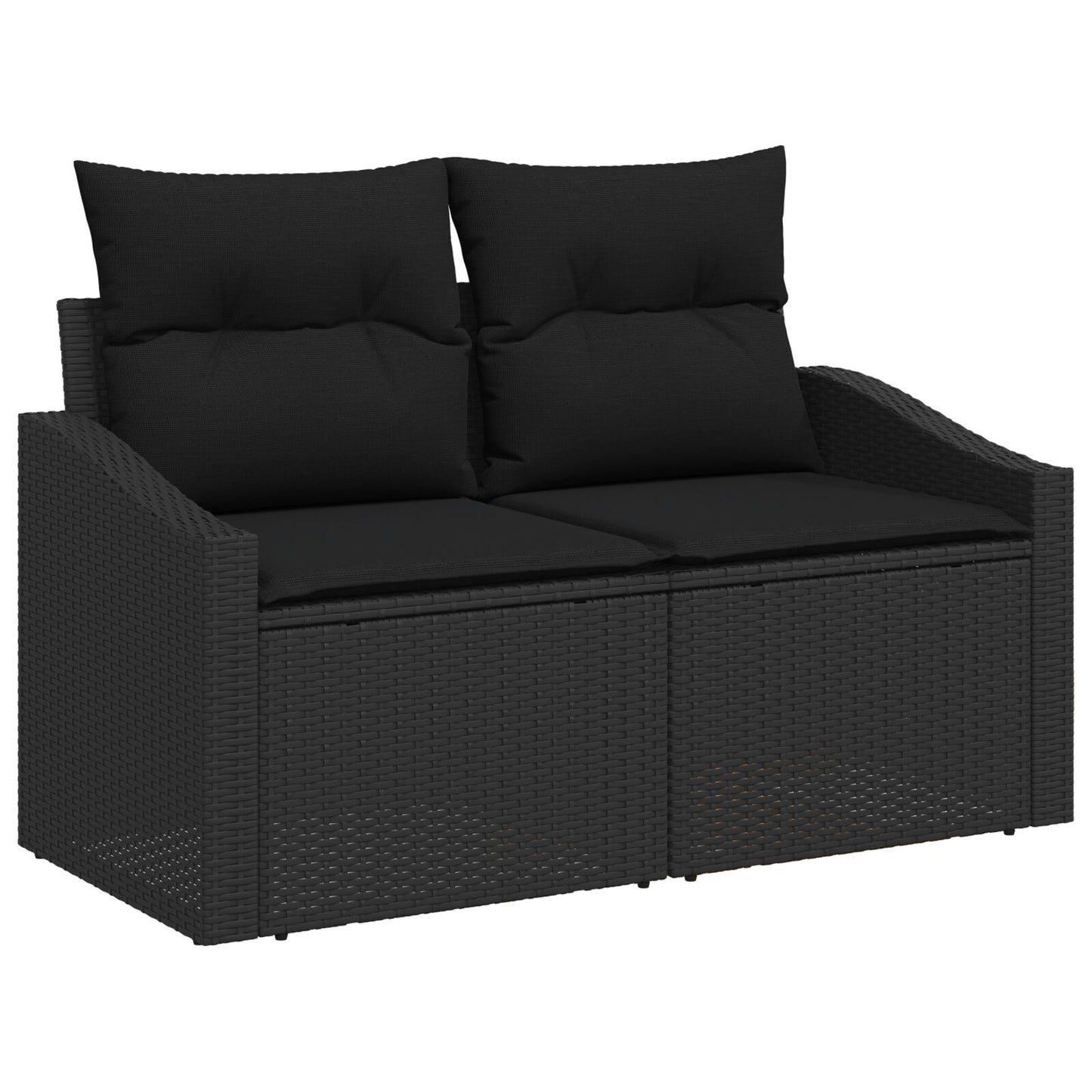 Set Divano Giardino da 6 Pezzi con Cuscini in Polyrattan Nero