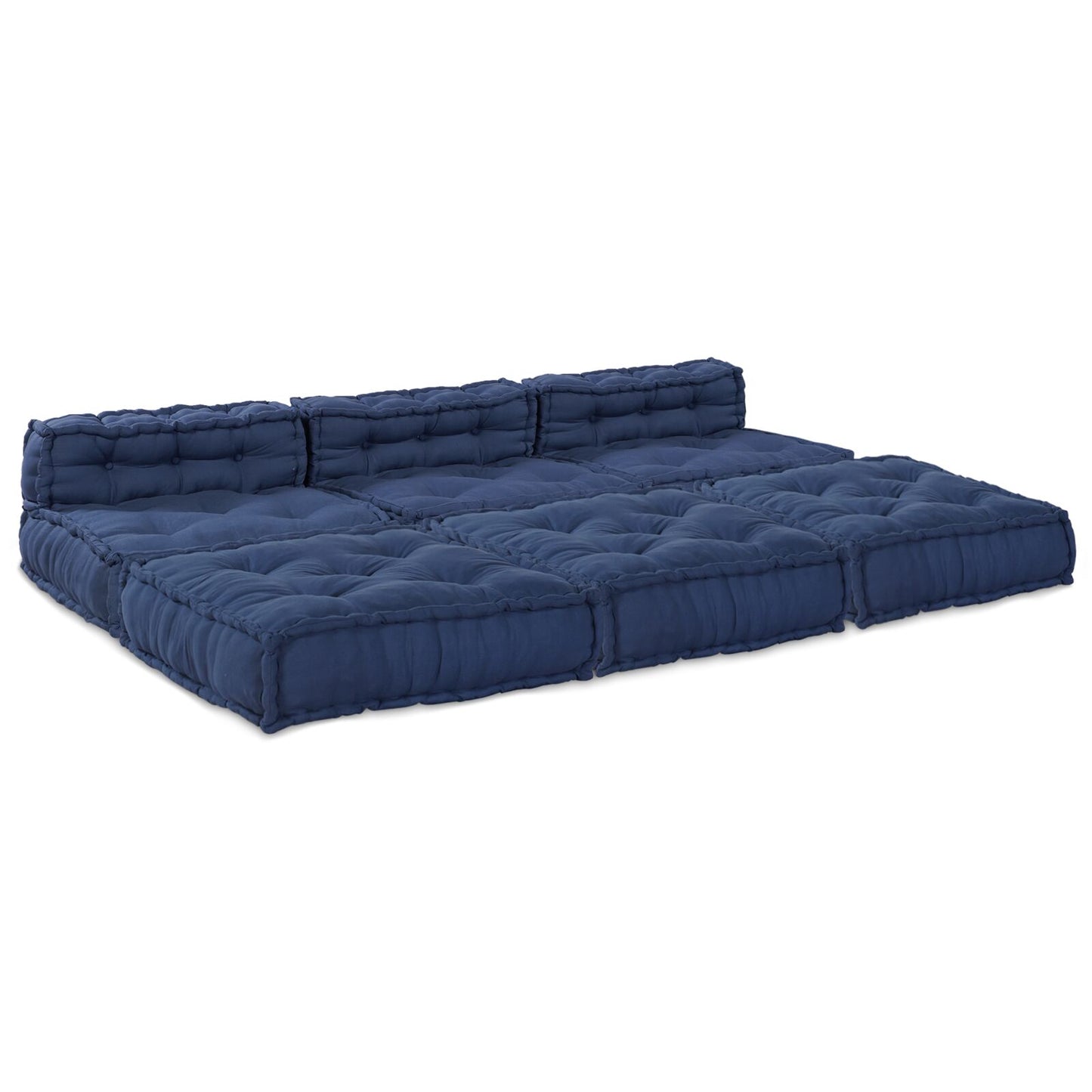 Set di 4 Pouf Modulari vidaXL in Tessuto Indigo