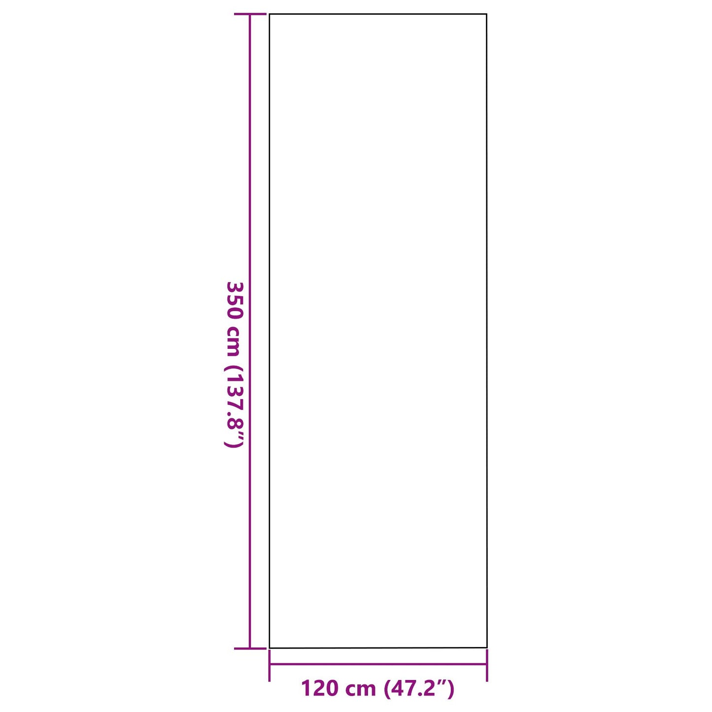 Zerbino Rectangolare Grigio 120x350 cm