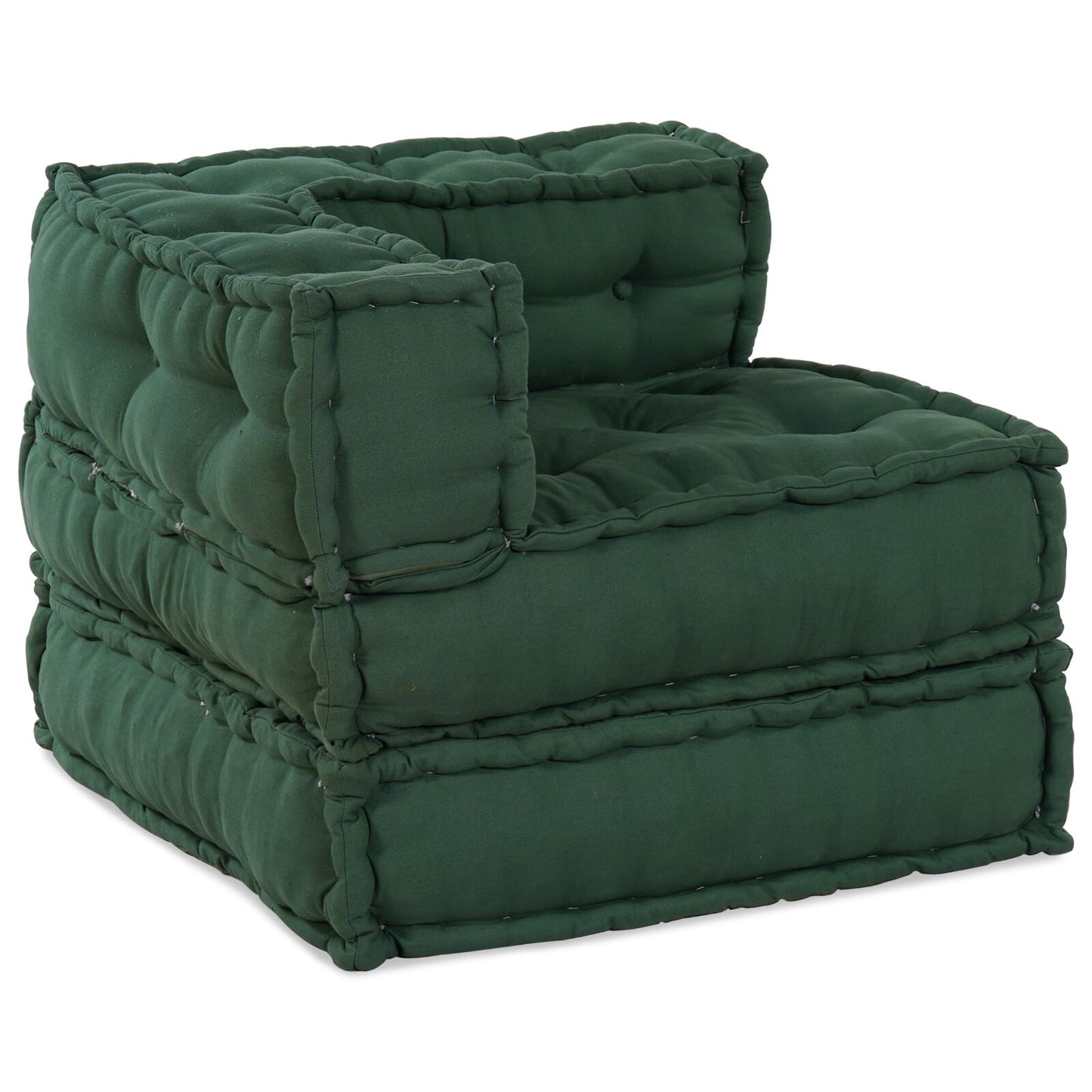 Pouf Modulari vidaXL 3 pz Verde in Tessuto