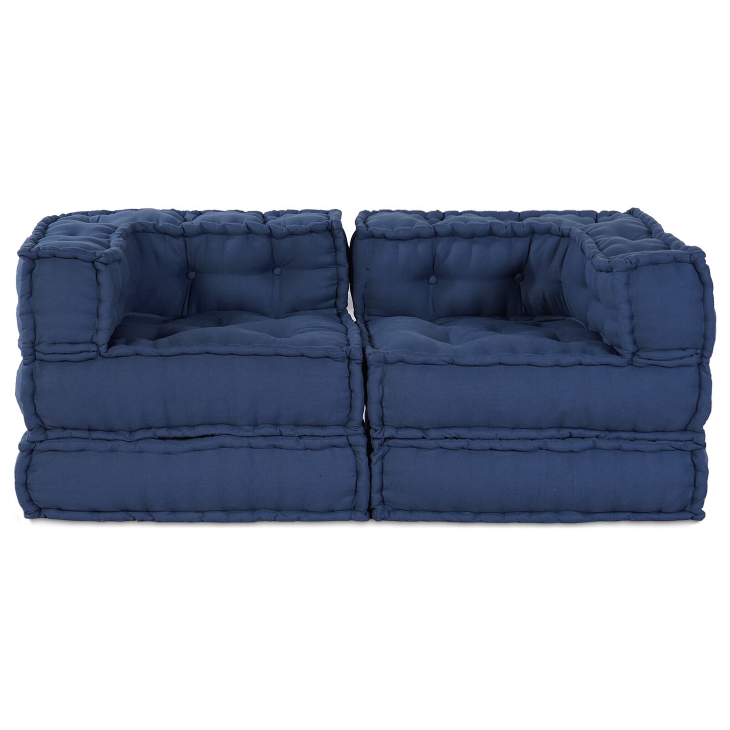 Pouf Modulari 2 pz in Tessuto Indigo di vidaXL