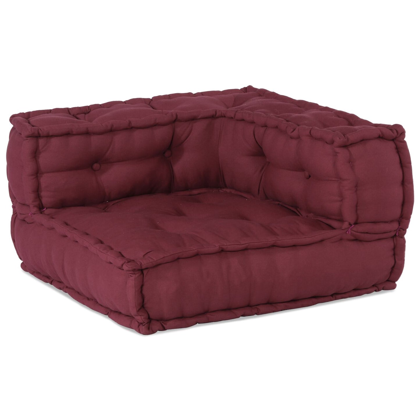 Pouf modulari vidaXL 3 pezzi in tessuto borgogna