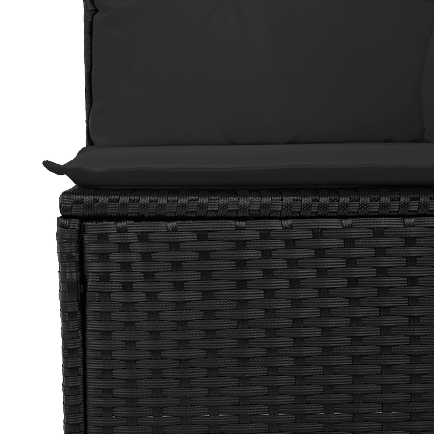 Set Divano Giardino da 6 Pezzi con Cuscini in Polyrattan Nero