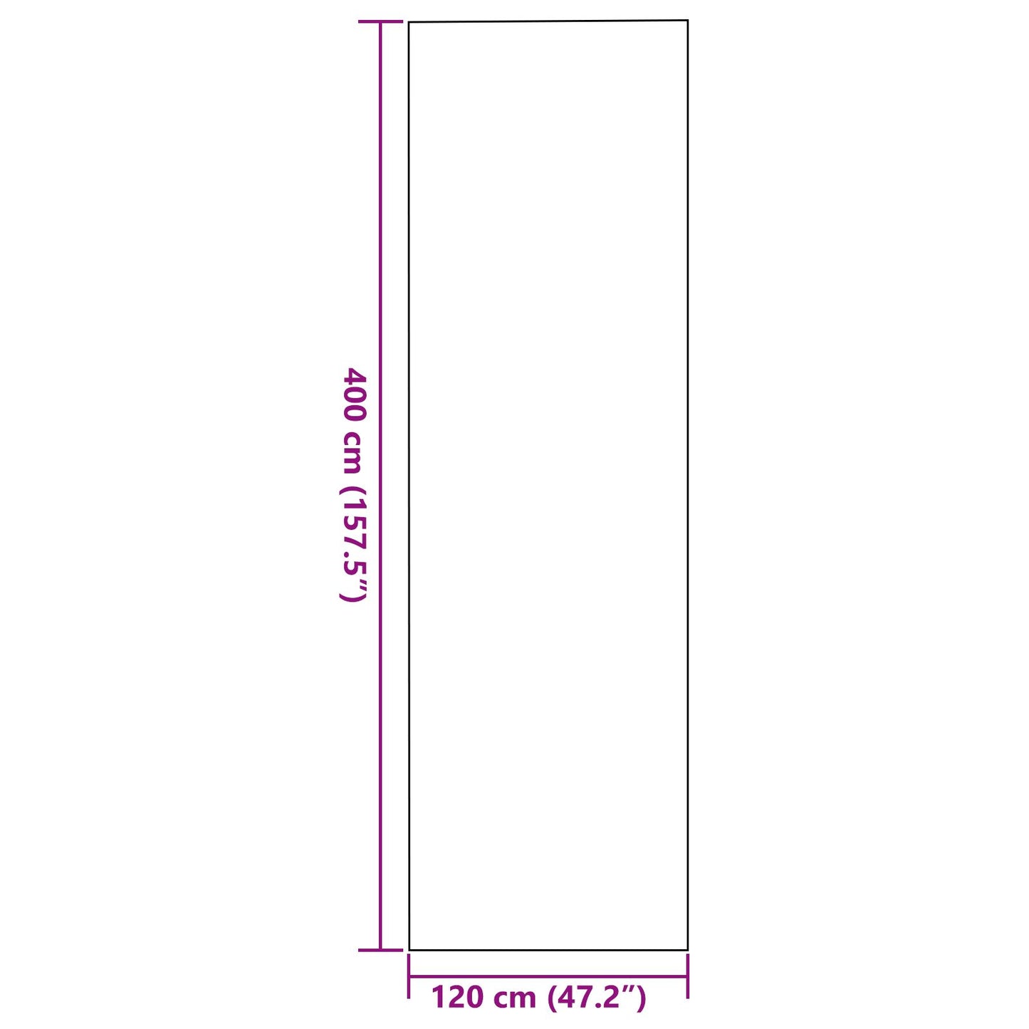 Tappetino rettangolare nero 120x400 cm