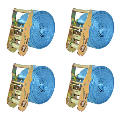 Cinghie d'Ancoraggio 4 pz a Cricchetto 2 T 6mx38mm Blu