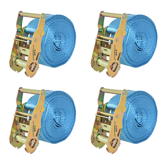 Cinghie d'Ancoraggio 4 pz a Cricchetto 2 T 6mx38mm Blu