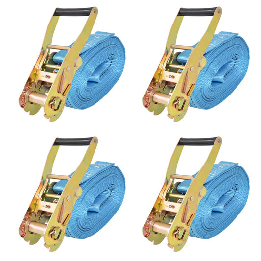 Cinghie d'Ancoraggio 4 pz a Cricchetto 4 T 8mx50mm Blu