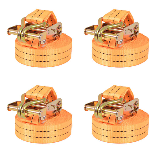 Cinghie d'Ancoraggio 4 pz a Cricchetto 1 T 6mx38mm Arancione