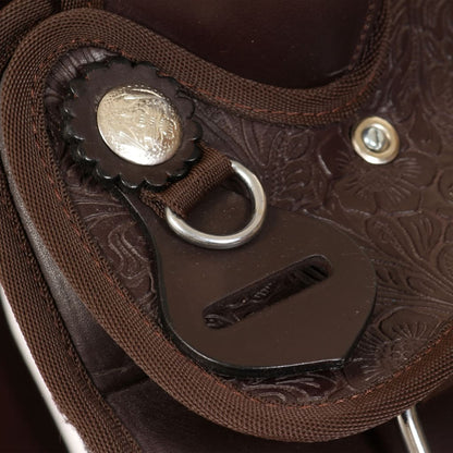 Sella Western Testiera e Pettorale in Vera Pelle 15" Marrone