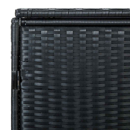Copribidone Doppio per Spazzatura Polyrattan Nero 148x80x111 cm
