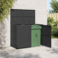 Copribidone Doppio per Spazzatura Polyrattan Nero 148x80x111 cm